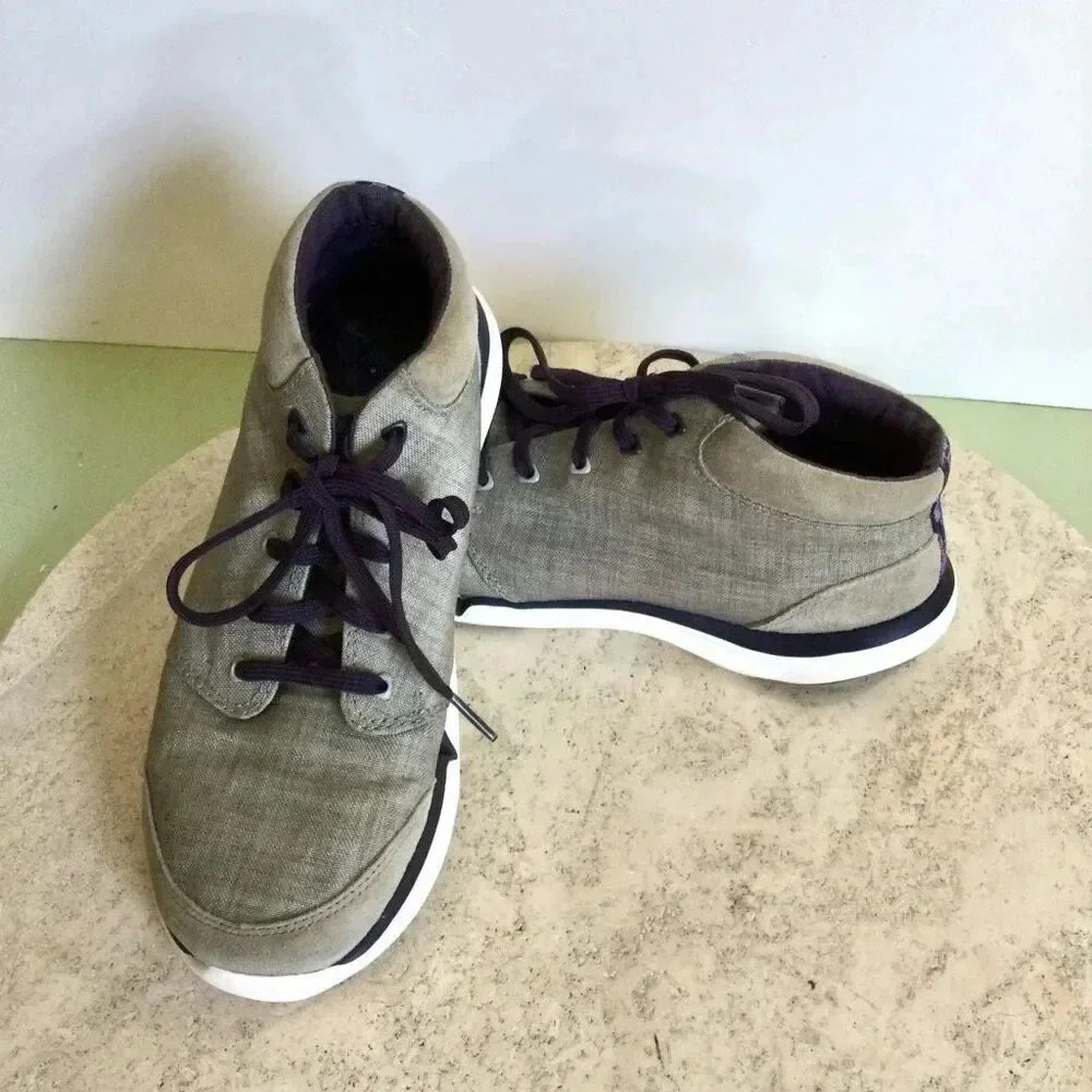 Teva Womens Gray Canvas Wander Chukka Mid Top Sneakers Size 8